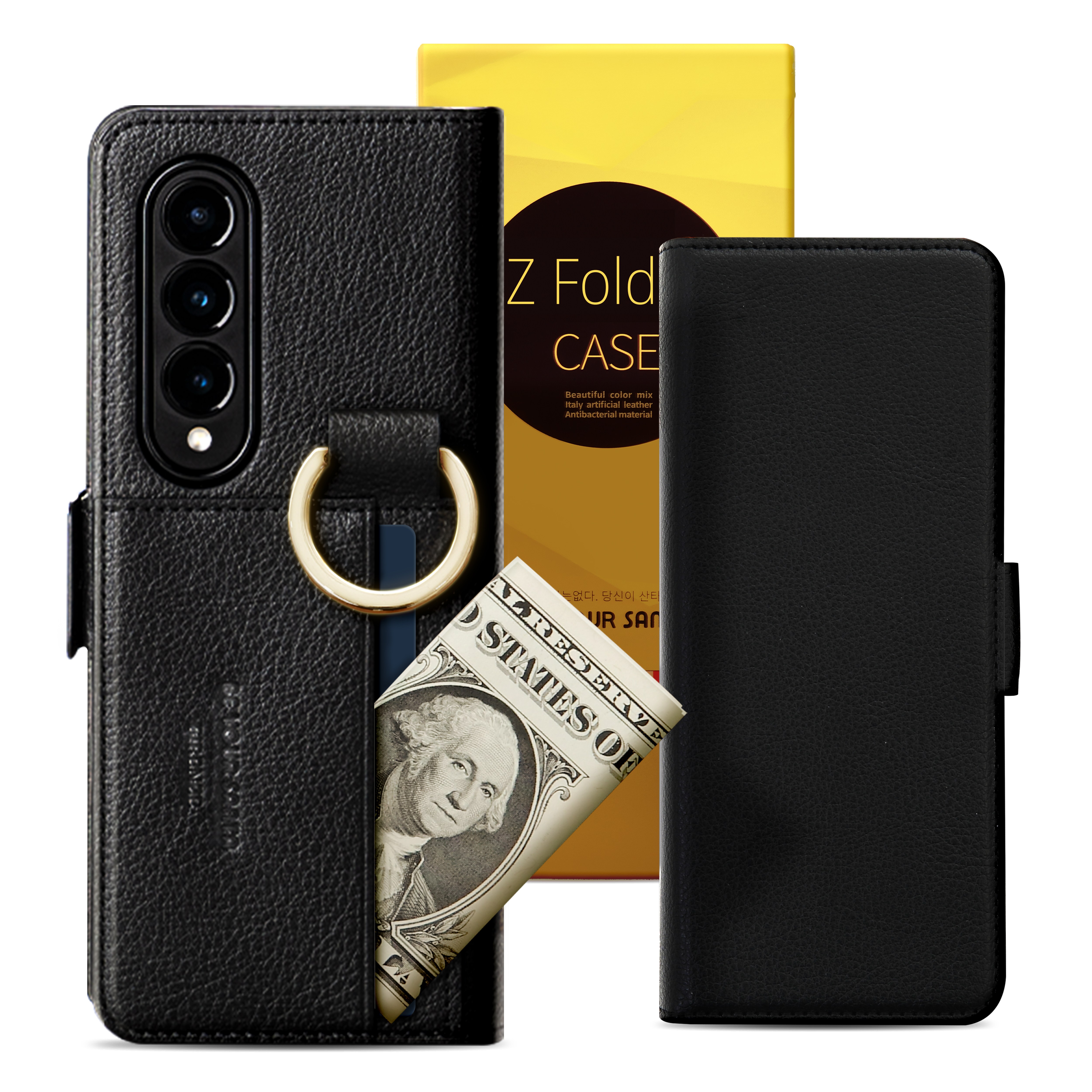 비유어산타 유해 전자파 차단 이태리 원단 갤럭시 Z폴드4 케이스 링 핑거 카드수납 피렌체 59,200원
