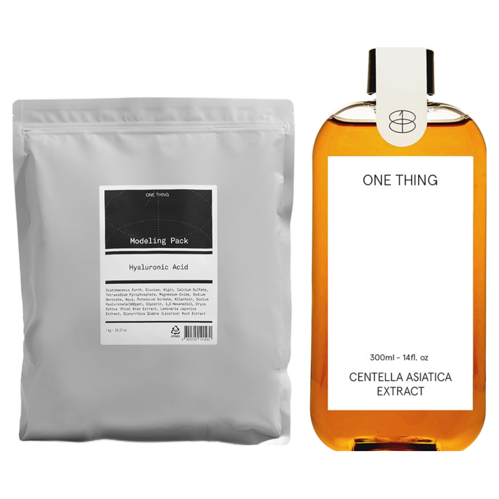 [원씽 환하게 빛나는 피부관리] 원씽 히알루론산 모델링팩 1kg+병풀 추출물 토너 300ml / 대용량 33회분 모델링 마스크, 1세트 41,720원