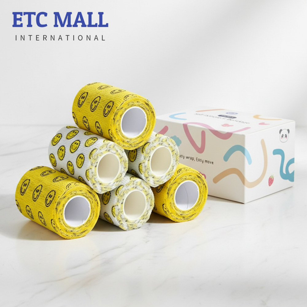 이티씨몰 자가점착 밴드 7.5cm 압박붕대 패턴 스마일 2종 스마일 옐로우 스마일 화이트 5+1 12,400원