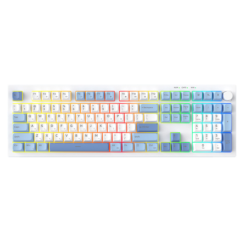 포팩트 유선 저소음 노브 RGB 키보드, 블루베리, QN108, 멤브레인, 현재가 24,010원