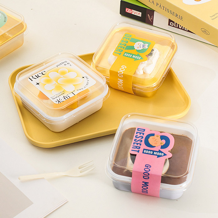 50개 세트 심플한 정사각 화이트 티라미스 베이커리 포장 용기 롤케이크 케이스 400ml 8,000원