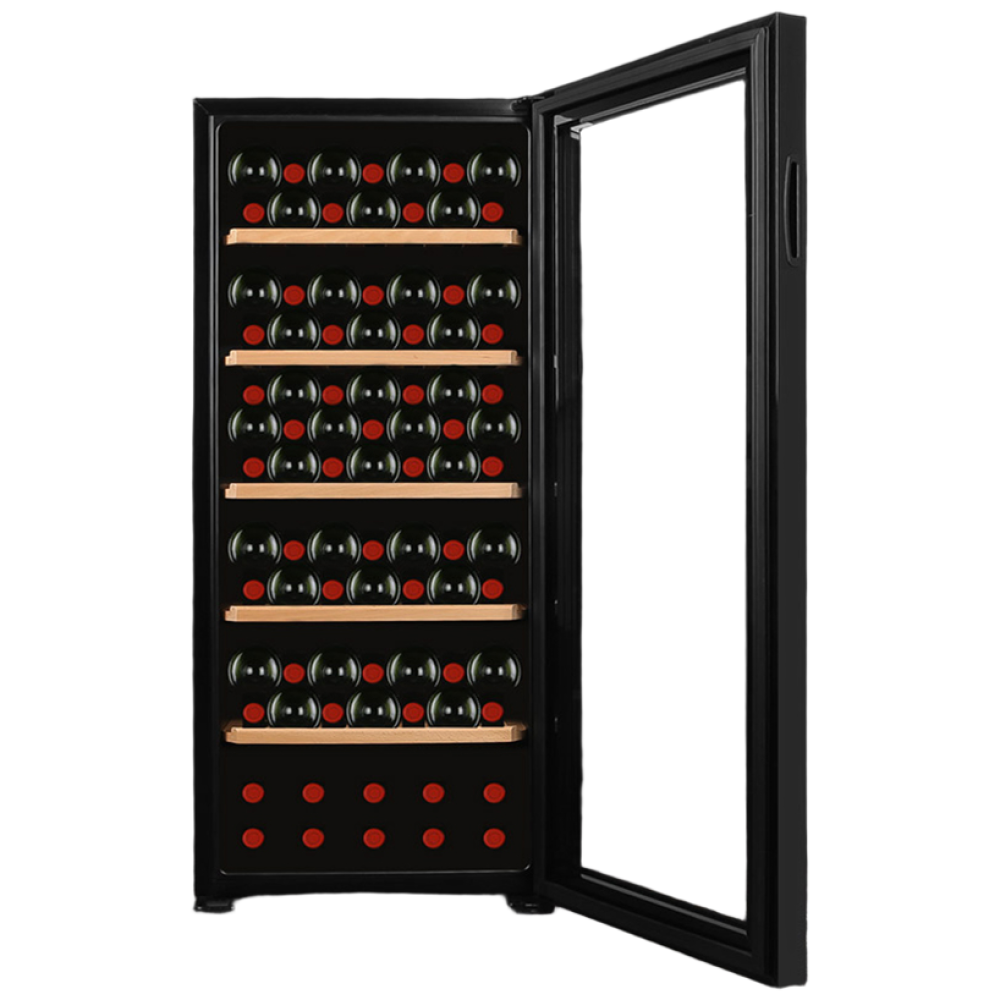 매직쉐프 와인셀러 87병용 블랙 203L 우드선반 컴프레셔냉각 술냉장고 쇼케이스 869,000원