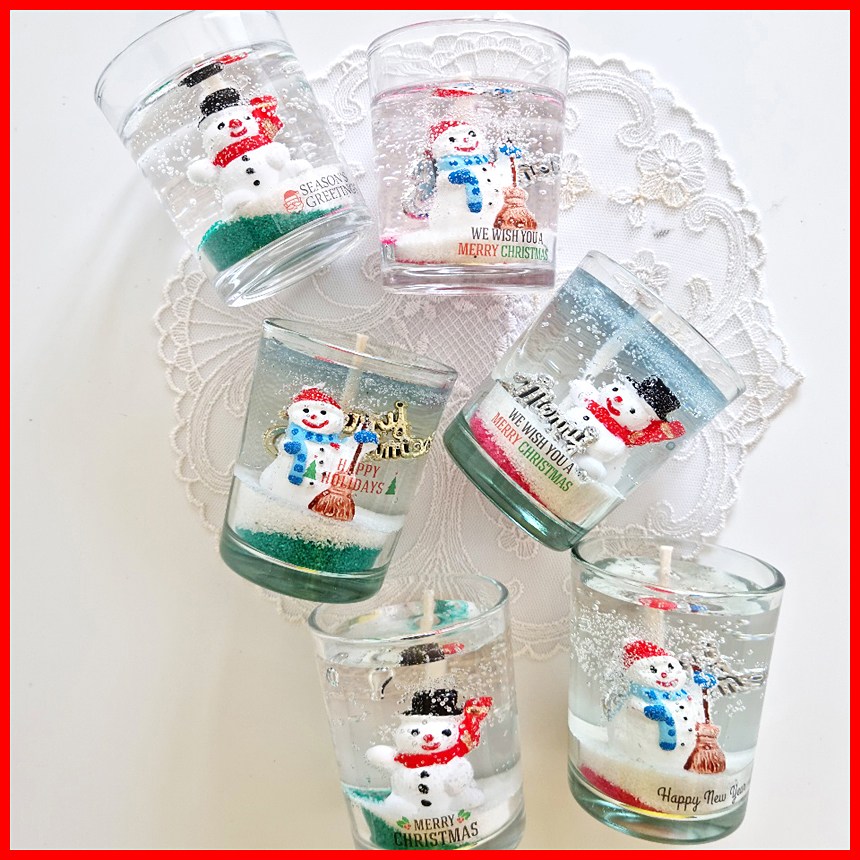 (3온즈 6개만들기) 겨울눈사람-크리스마스 양초 젤캔들 키트 만들기(90ml/6), 6개, 90ml 28,990원