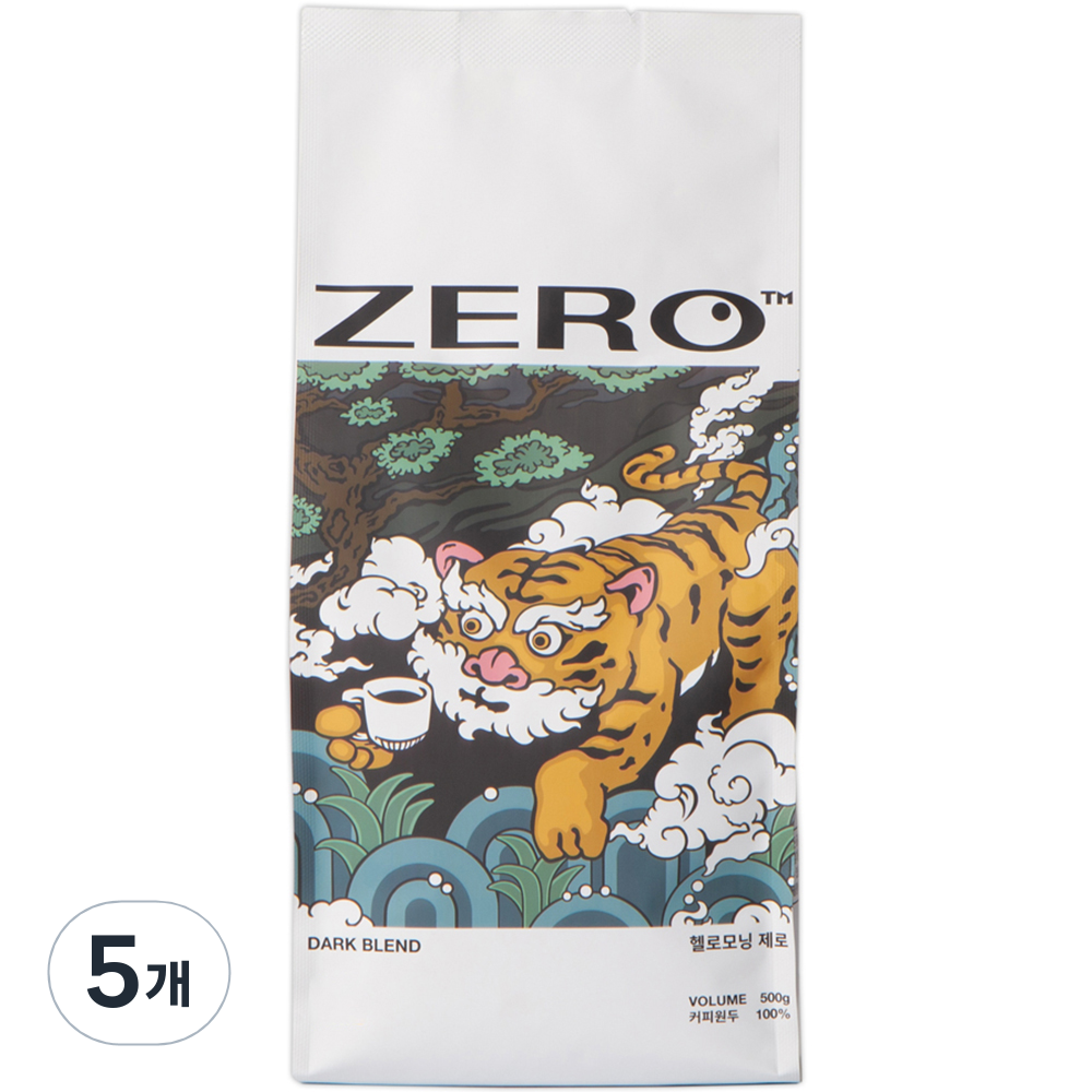 헬로모닝 제로 다크 블렌드 원두, 홀빈(분쇄안함), 500g, 5개 75,000원