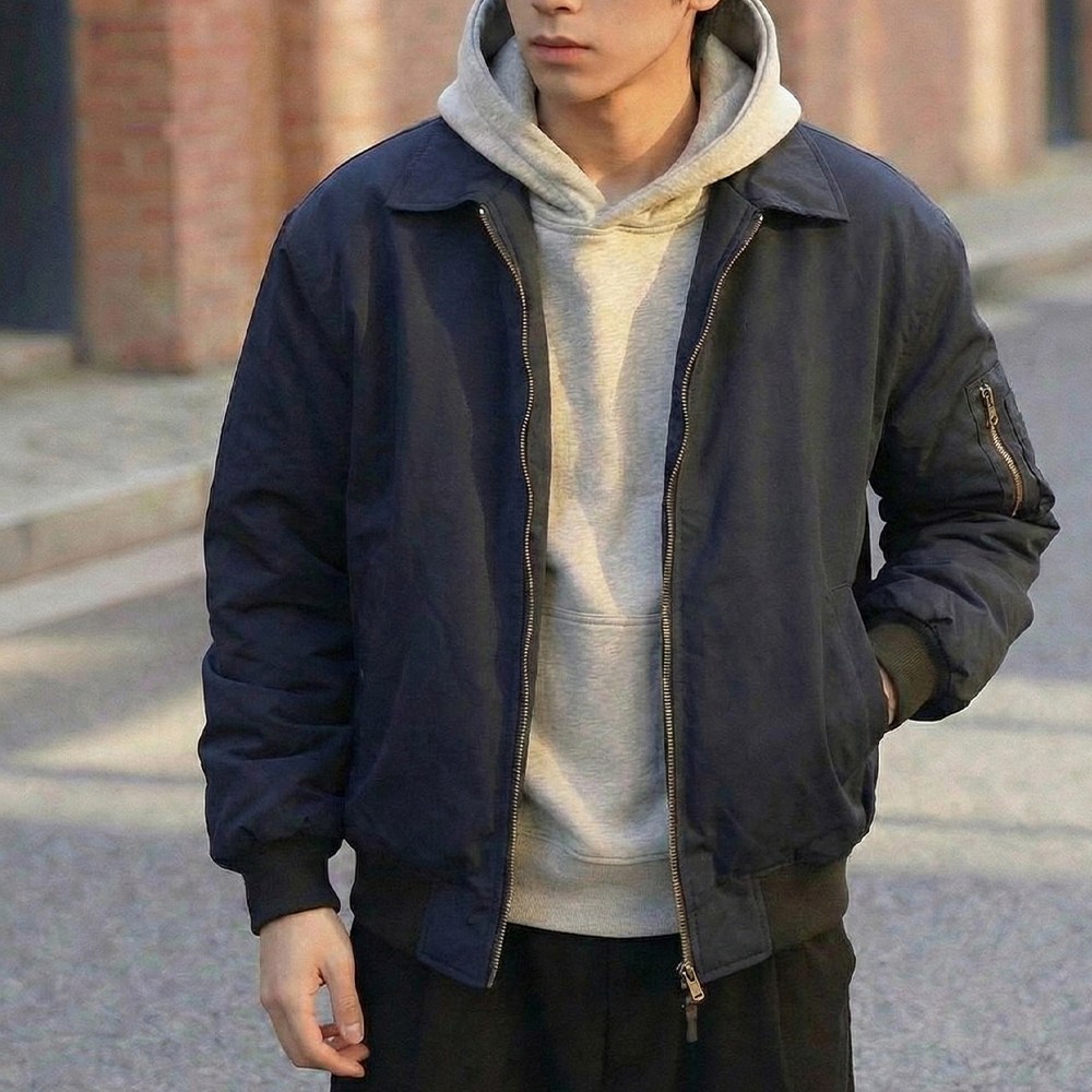 UPPERCUT 남여공용 베이직 루즈핏 카라넥 항공점퍼 블루종 빅사이즈 캐주얼 봄가을 아우터 19,900원