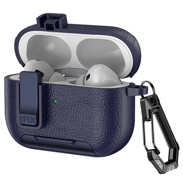 에어팟 프로2세대 프로1세대 호환 심플 컬러 가죽 TPU 락 잠금 거치대 카라비너 키링 케이스 10,800원