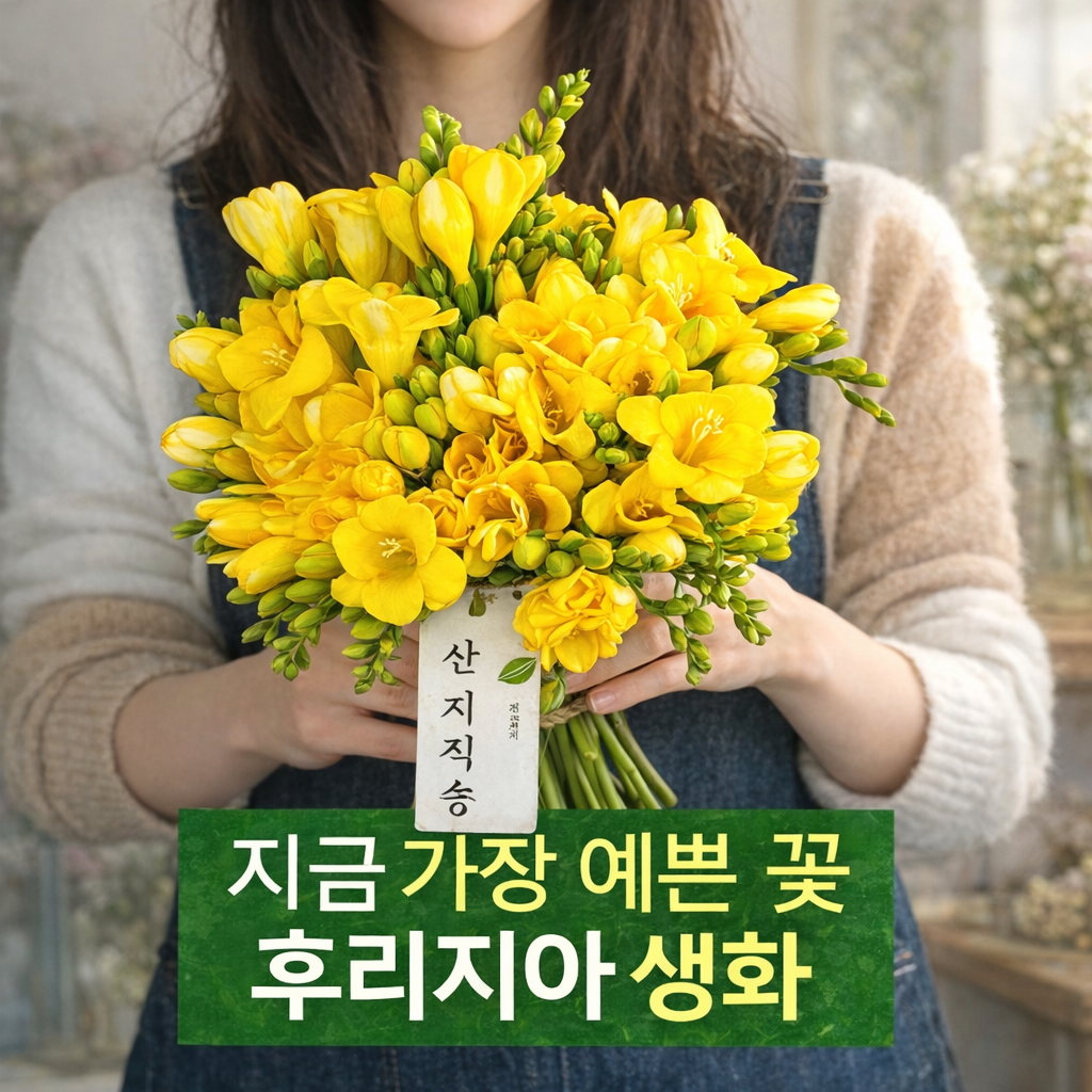 프리지아 프리지어 꽃다발 한단 생화택배 1단 30줄기 50줄기 19,850원