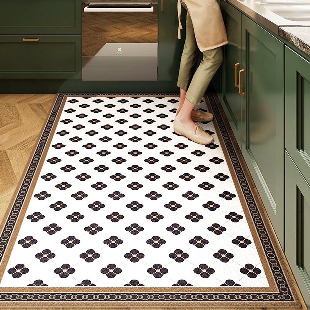 GHKO 기름방지+미끄럼방지 대형 주방 롤매트쿠션 주방매트 싱크대 방수 PVC 주방매트 트렌디고 잘라쓰는 주방매트 특대형 미끄럼방지매트 현관 바닥매트 33,160원