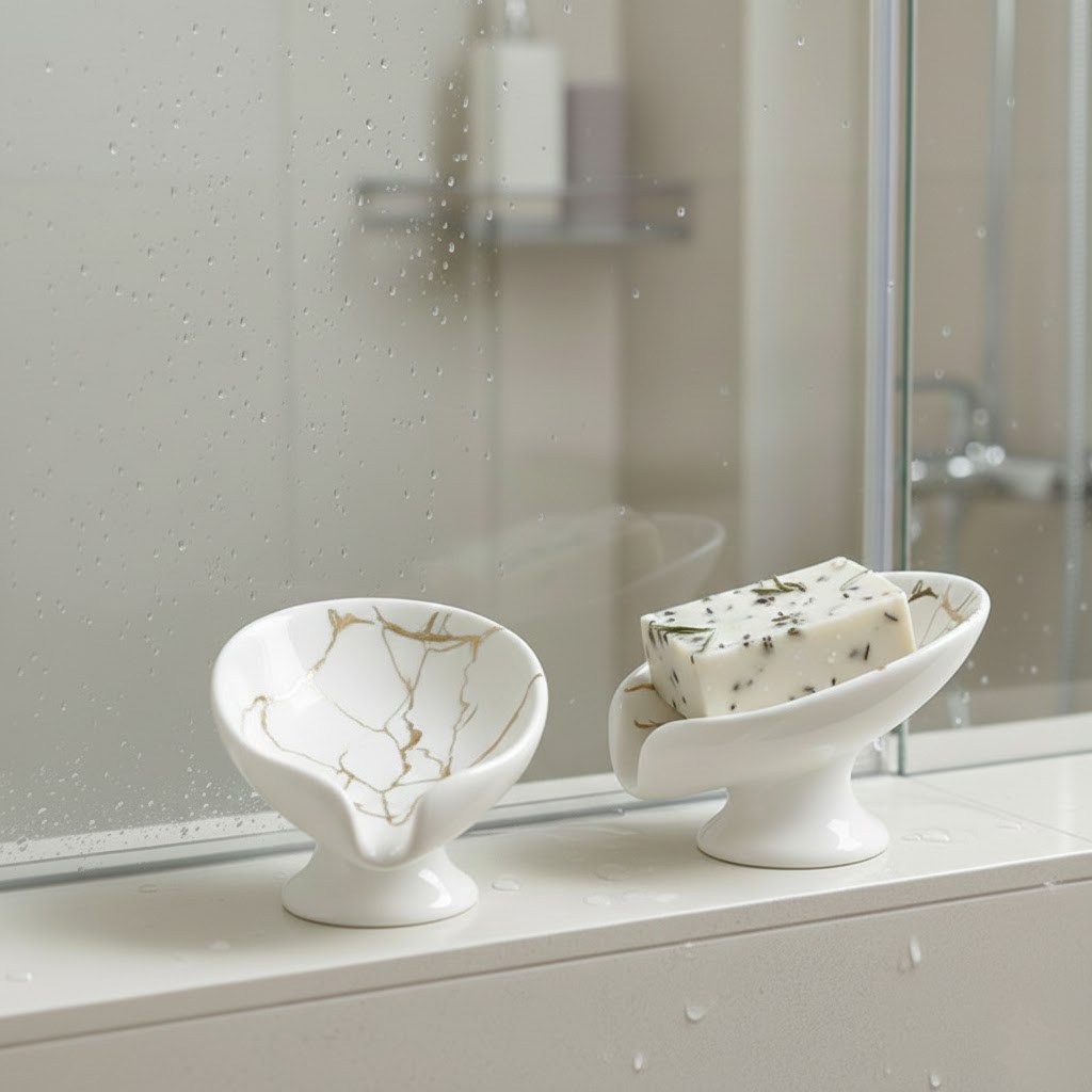 Ecolive 세라믹 나무잎 모양 비누 받침대, 화이트, 1개 8,890원