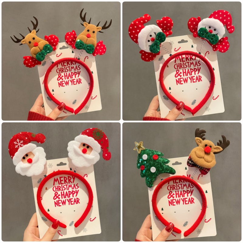 뷰티 크리스마스 파티 산타 루돌프 머리띠 4종 세트 16,900원