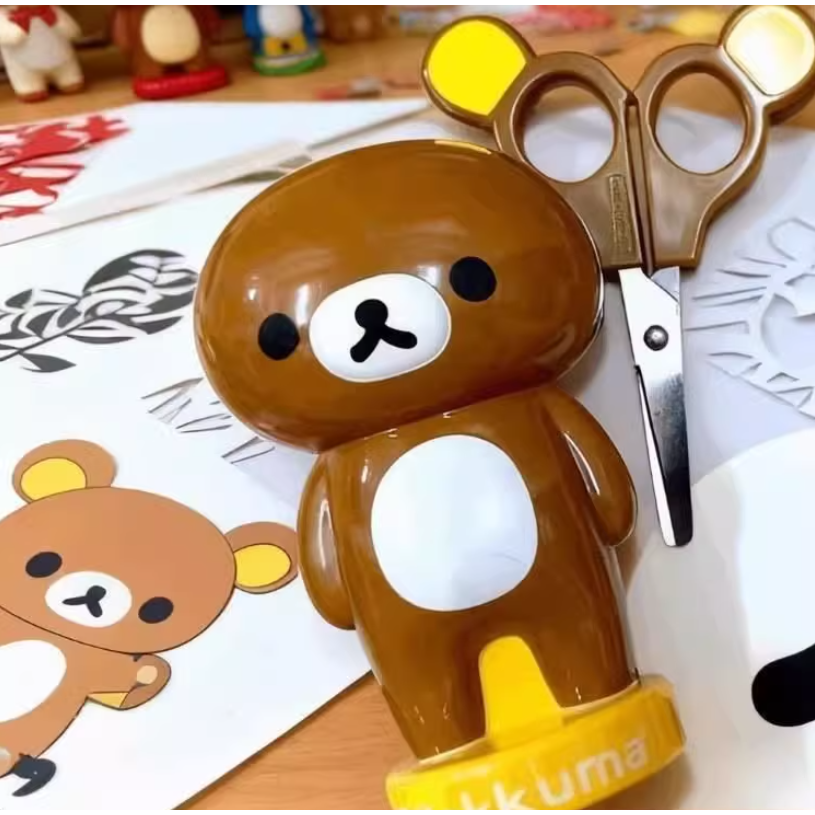 리락쿠마 캐릭터 안전 가위 | 리락쿠마 코리락쿠마 | 귀모양 손잡이 가위 (2종), 1개, 리락브라운 15,900원