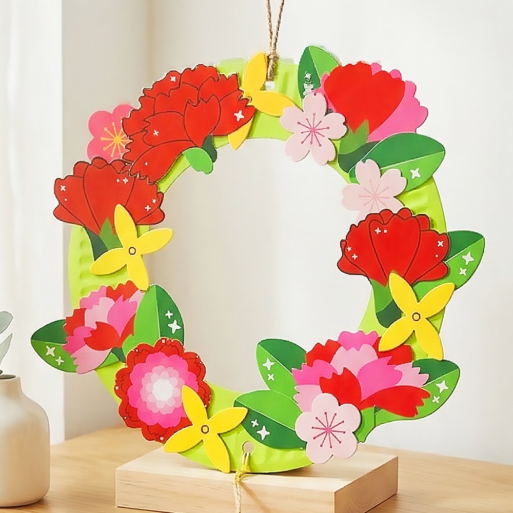 가정의 달 카네이션 DIY 꽃 종이 리스 만들기 키트 / 카네이션꽃 모빌 풍경 벽걸이, 1개 2,500원
