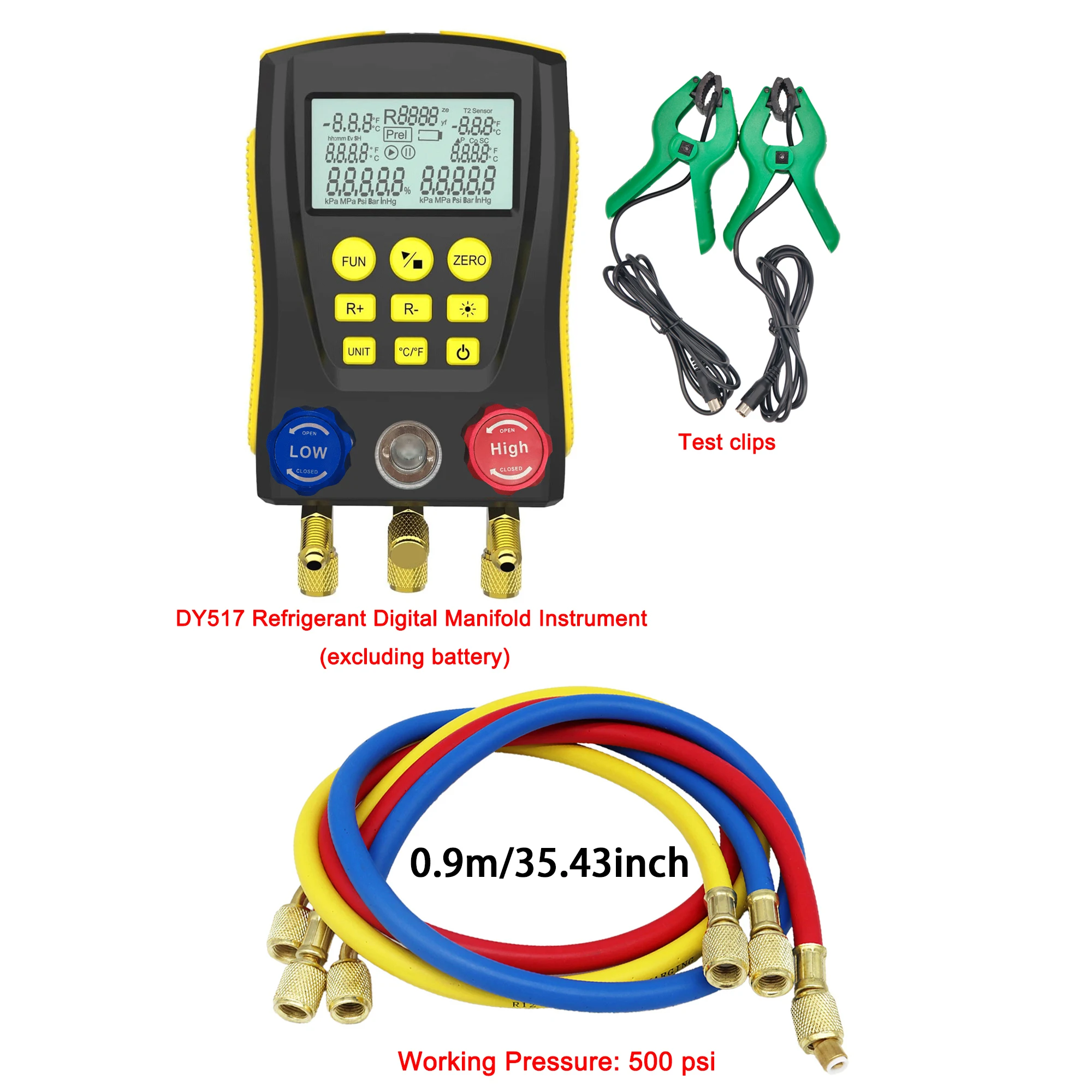 냉매디지털게이지 냉매가스테스터기 디지털 냉동 압력 게이지 에어컨 온도 감지기 다기능 진공 테스트 도구 키트 147,000원