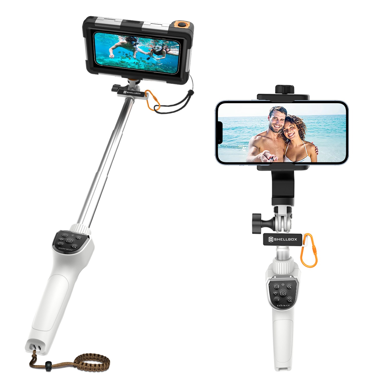 HTYVC 블루투스 셀카봉 스마트폰과 잠수 케이스에 사용 가능 수중 촬영 터치 스노쿨링 다이빙 카메라15m방수 IP68, 그레이, 1개 39,660원