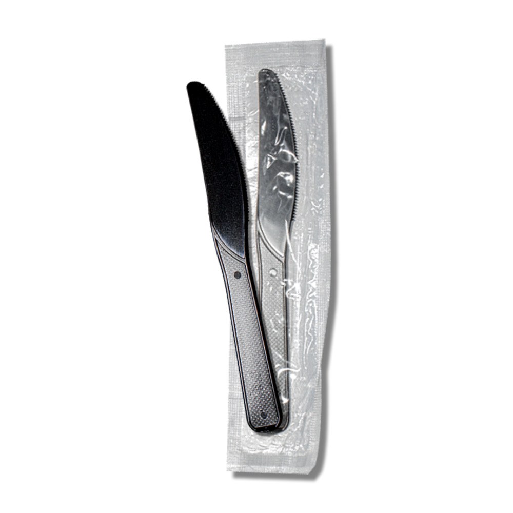 16.5cm 일회용 칼 나이프 빵칼 케이크칼 검정 개별포장 2000개입 55,110원