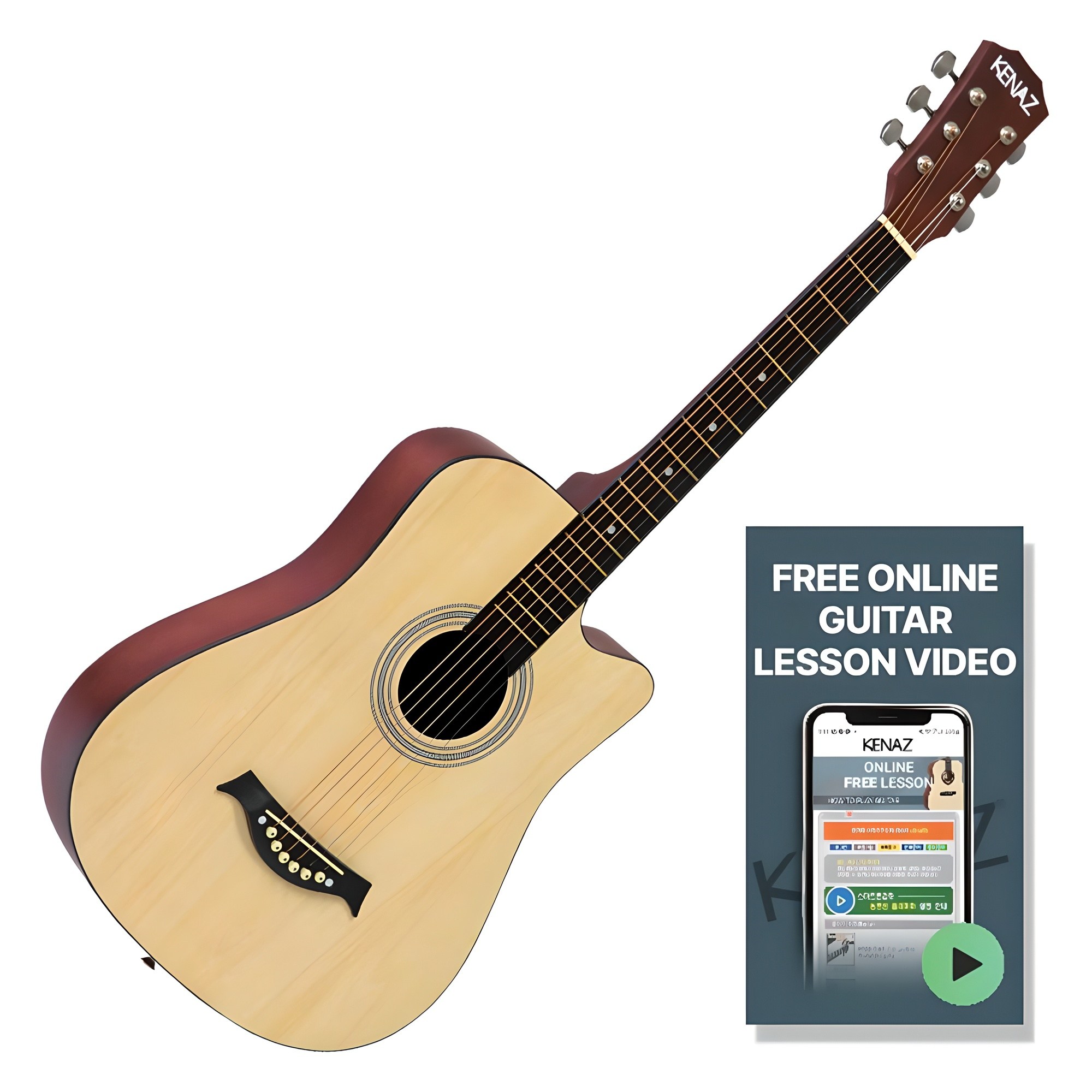 케나즈 KGT18 입문용 통기타 38인치 여성용 초보 동영상 강좌 세트, 혼합색상, 1세트, KGT18 38,800원