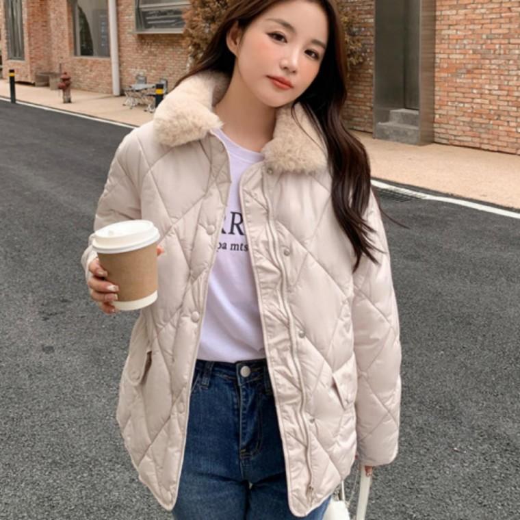 여성바람막이 경량 털 누빔 카라넥 3컬러 퀼팅 자켓 패딩 다이아 바람막이 87,870원