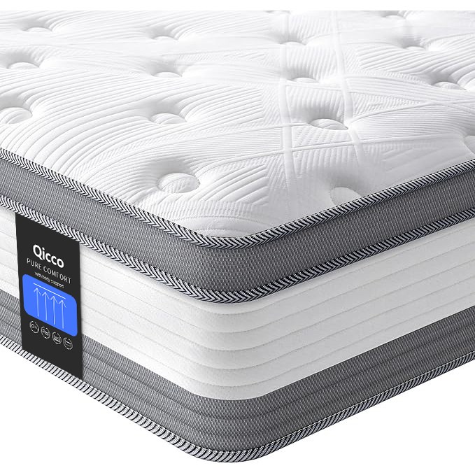 Qicco 침대 매트리스 무음 포켓스프링 바닥 매트리스, 25cm, 중간 187,800원