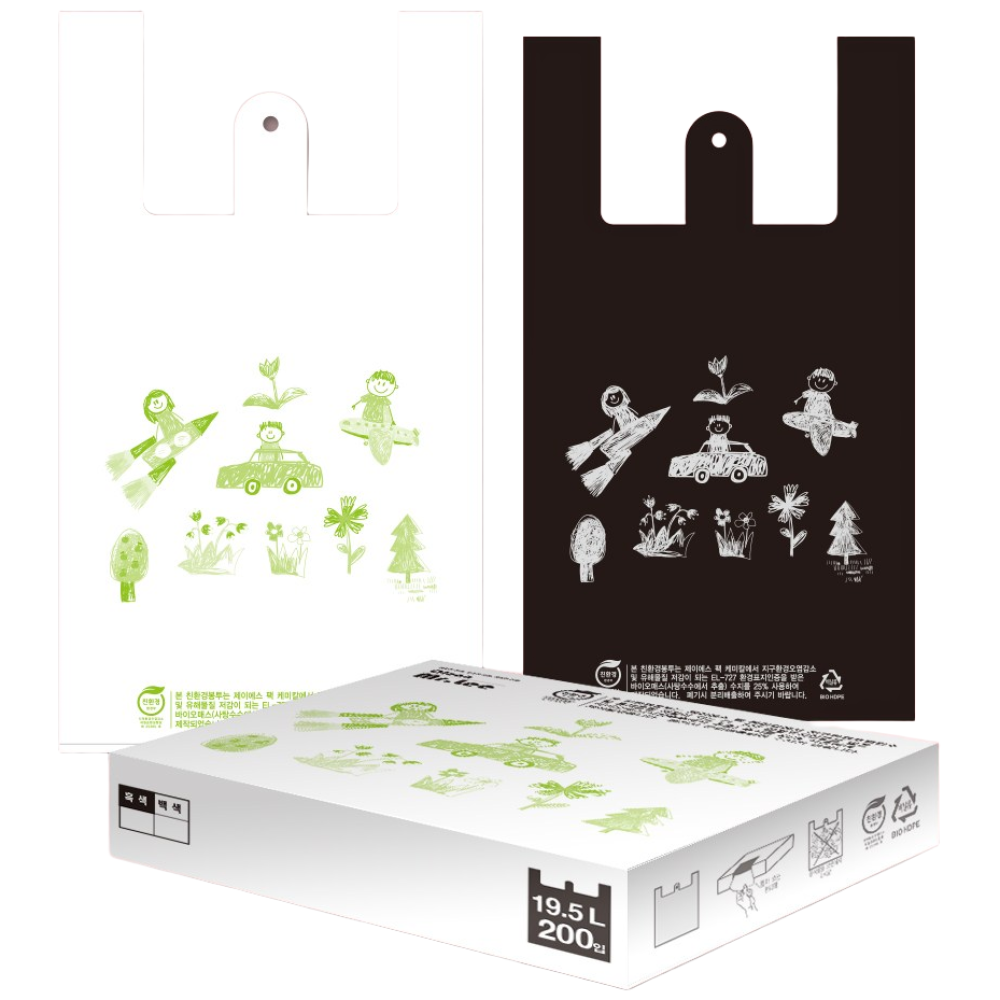 친환경 비닐봉투 손잡이봉투 19.5L/200매 환경오염 저감물질함유, 19.5L, 1박스 27,900원