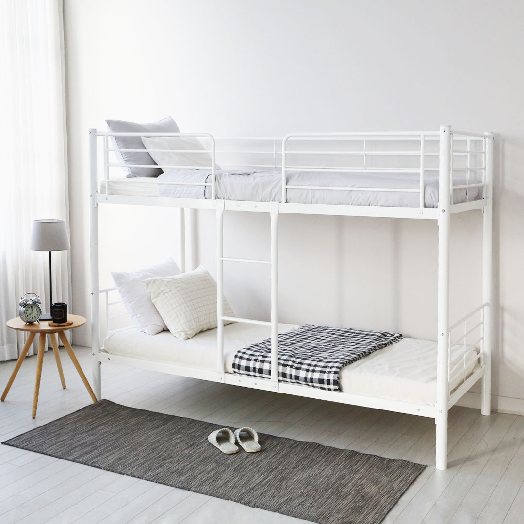 일루일루 코지 싱글 분리형 2층침대 프레임 성인 이층 저상형 낮은 철제 기숙사 프레임+메모리HR폼2개(S) 매트리스 315,000원