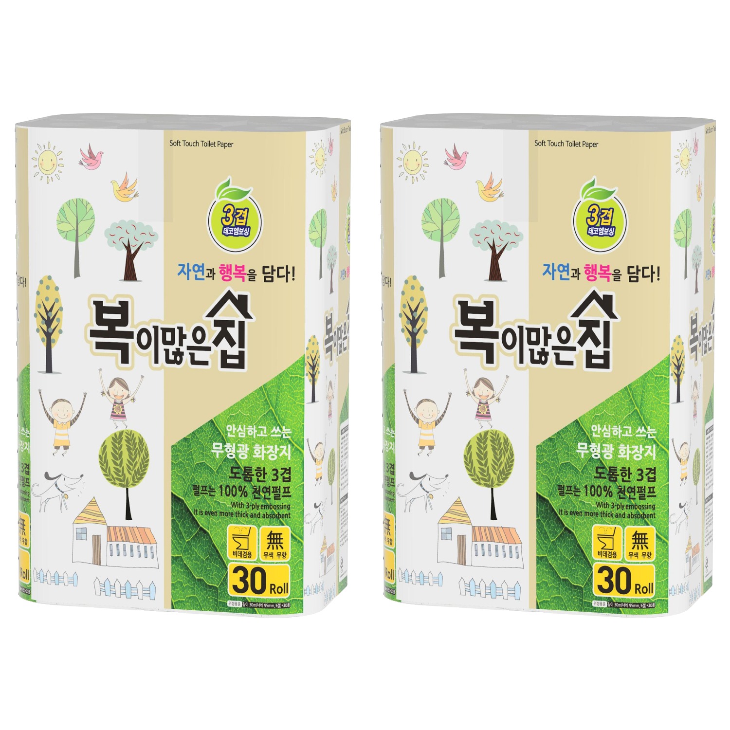 복이많은집 3겹 펄프 화장지, 30롤 30,420원