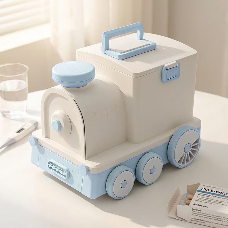 마술사 가정용 기차 모양 구급상자 약 정리함, 1개, 블루, 현재가 23,800원