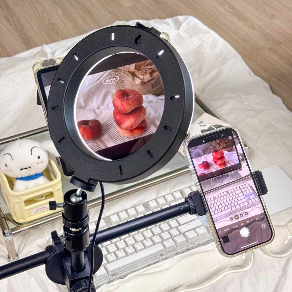 하루포유 360도 프리앵글 링라이트 촬영 거치대, 1개, 블랙 21,500원