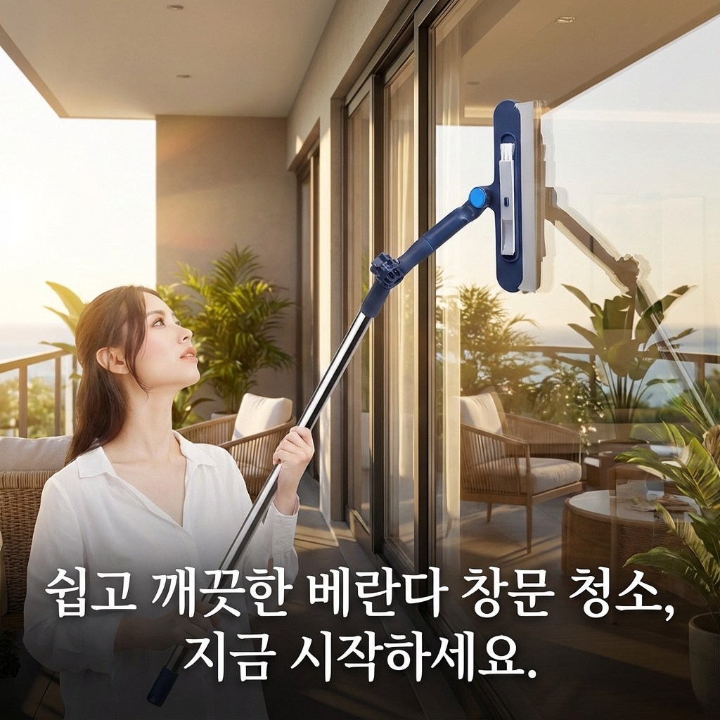 아모라스 아파트 베란다 유리창 청소기 각도조절 창문닦이 물기제거, 블루, 1개 8,600원