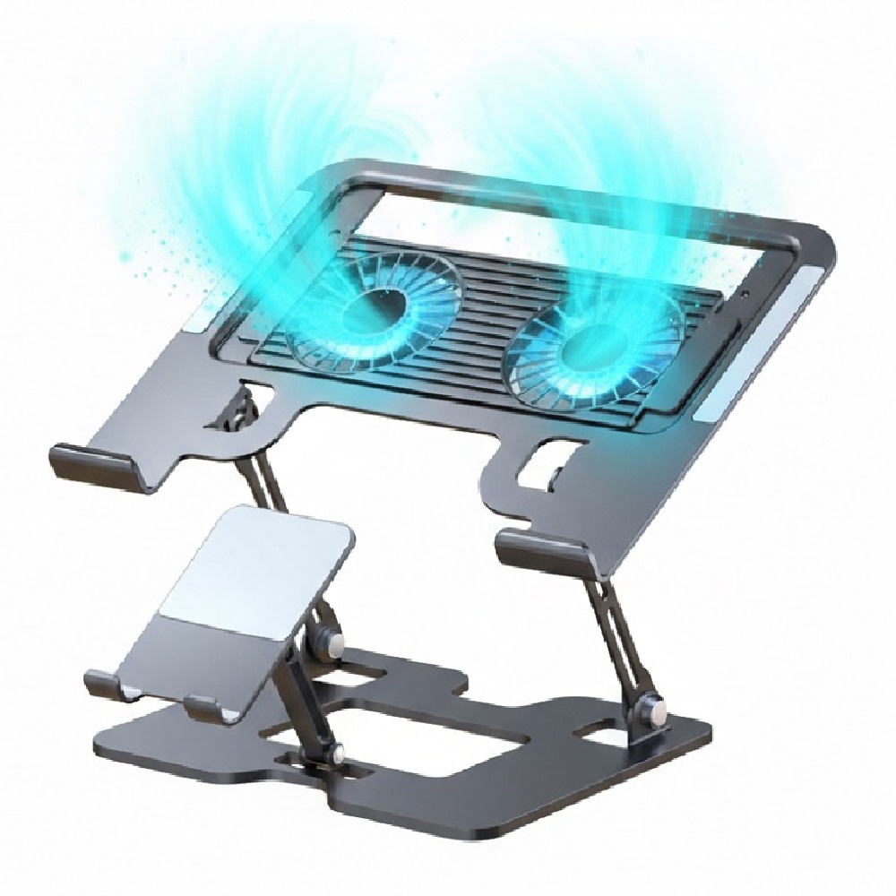 리브온 노트북 거치대 쿨링팬 내장 높이조절 휴대용 받침대, 1개, 블랙 27,900원