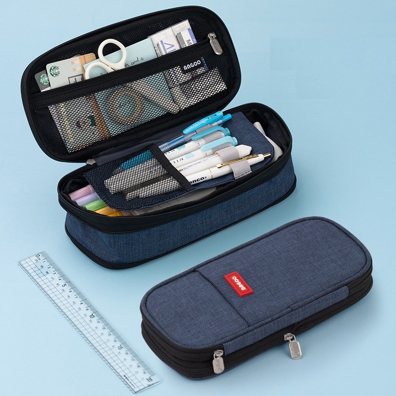 HB문화사 솔리드 캔버스 페브릭 확장형 필통 펜슬케이스 파우치 19,300원