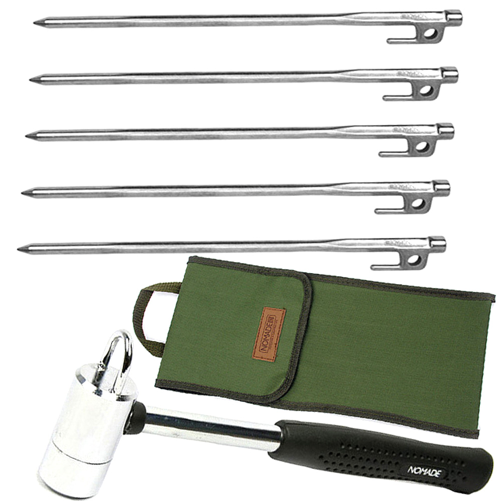 노마드 캠핑 팩해머 케이스 + 크롬 망치 + 304 스텐 30cm 5p 34,140원