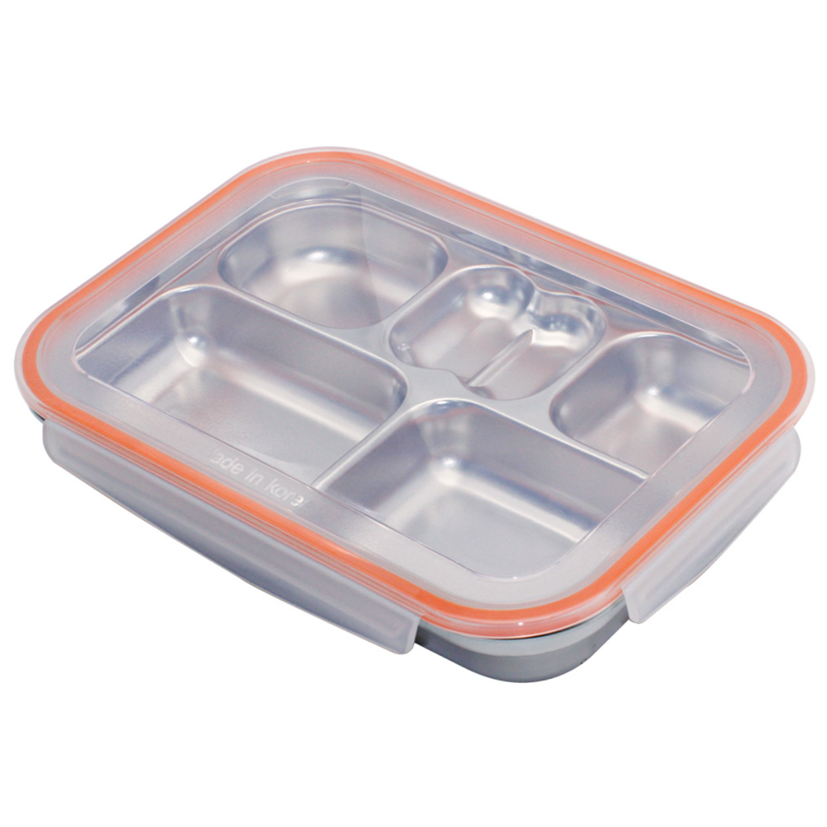 올품락 스텐 직사각 5구 식판세트, 오렌지, 1세트 10,400원