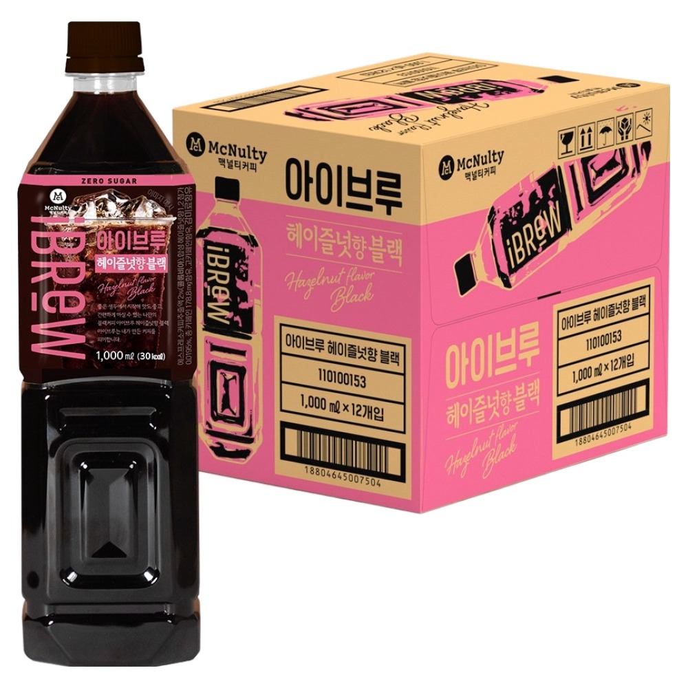맥널티커피 아이브루 헤이즐넛향 블랙커피, 12개, 1L 17,690원