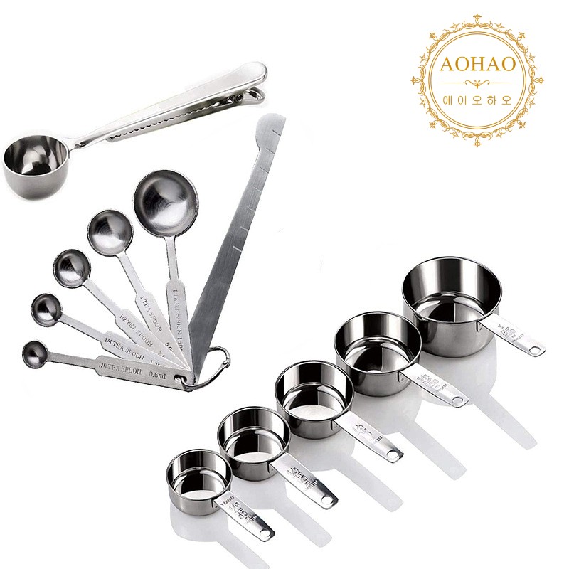 AOHAO 스텐 계량 스푼 12종 세트 계량컵 조리도구 12,100원