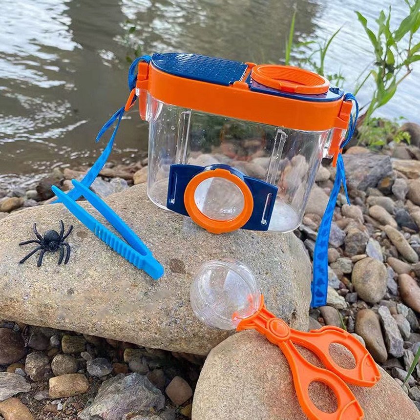 (당일발송) 이지유 어린이 더블 돋보기 곤충 채집통 세트 블루, 1개 9,900원
