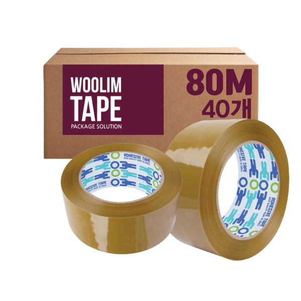 우림 박스테이프 OPP 중포장 황색 80M 40개 포장 택배용 41,000원