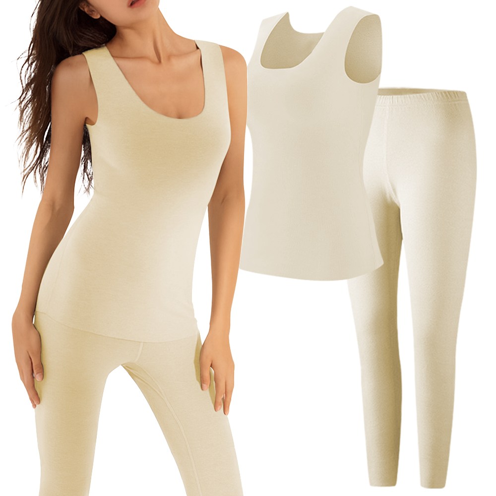 소곳속옷 겨울 여자 기모 런닝 내의 여성 발열 내복 히트텍 민소매 나시 상의 하의 세트 27,900원