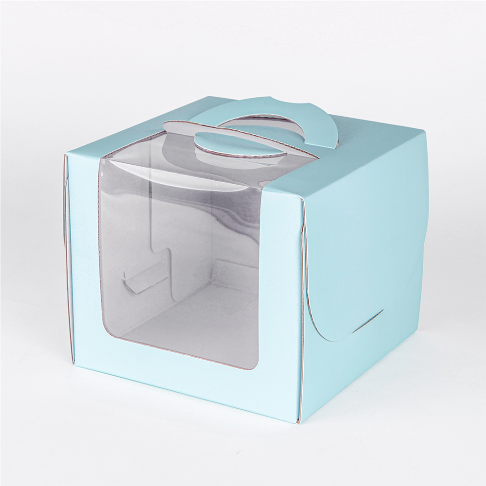 [이룸디앤피] 창문형 케익박스 민트 18cm 1호 + 받침 세트, 50세트, 민트-검정받침 99,810원