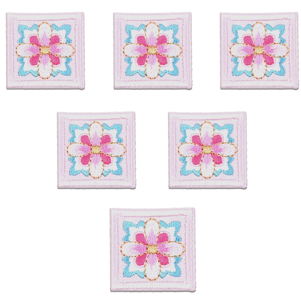 한복 자수 패치 사각 열접착 와펜 ,6개 5,800원