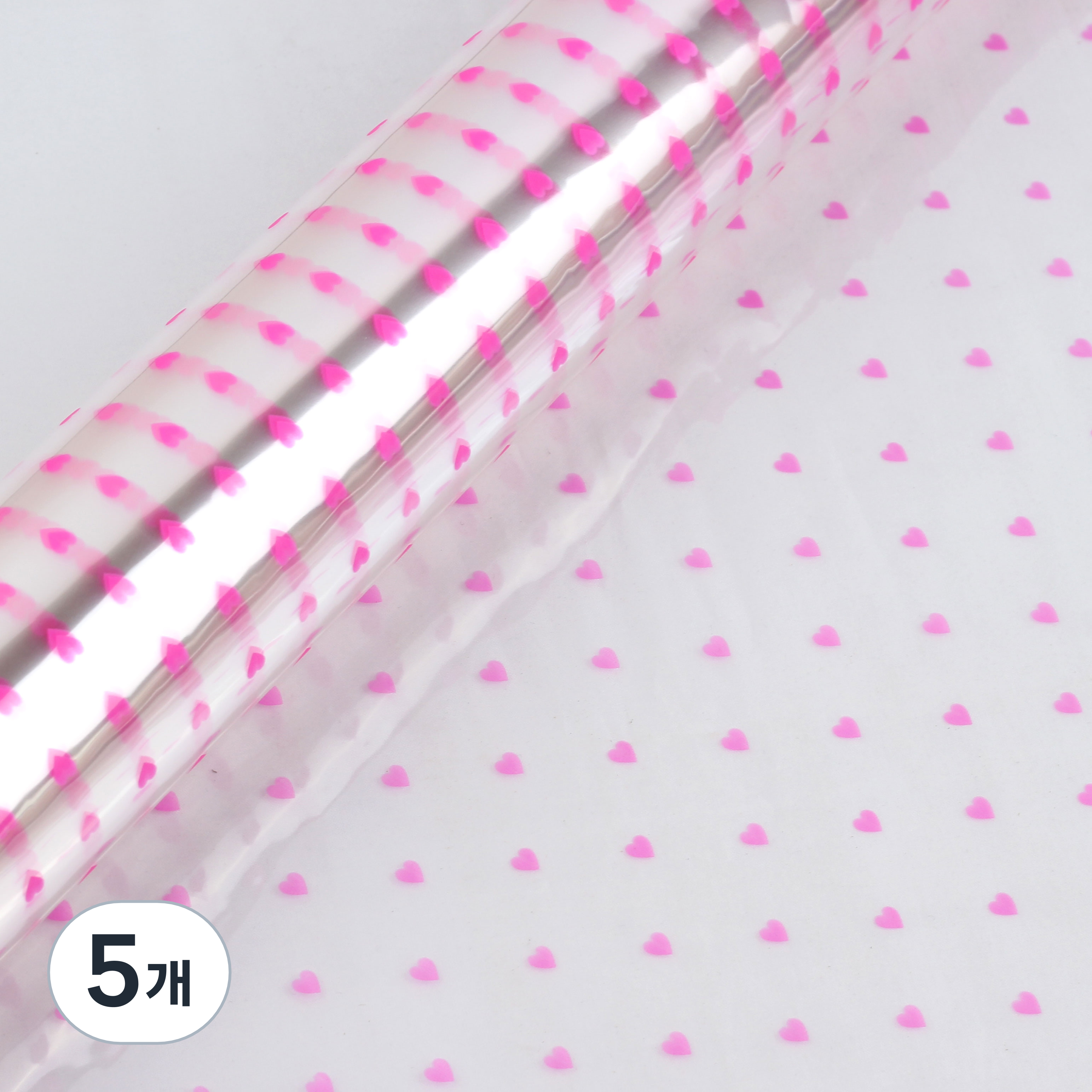 노크원 하트 투명 롤 비닐 포장지 58cm x 20m, 핑크, 5개 41,500원