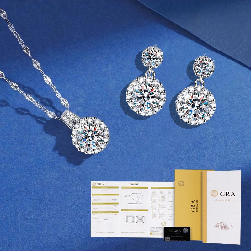 Leo Virtue 14k 18k 도금 모이사나이트 1캐럿 S925 순은 여성용 귀걸이 프리미엄 드롭 귀걸이 GRA 증명서를 79,800원