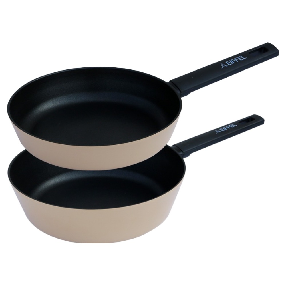 에펠 포유 인덕션 프라이팬 세트 2개, 블랙, 1세트, 프라이팬 24cm + 궁중팬 24cm 63,130원