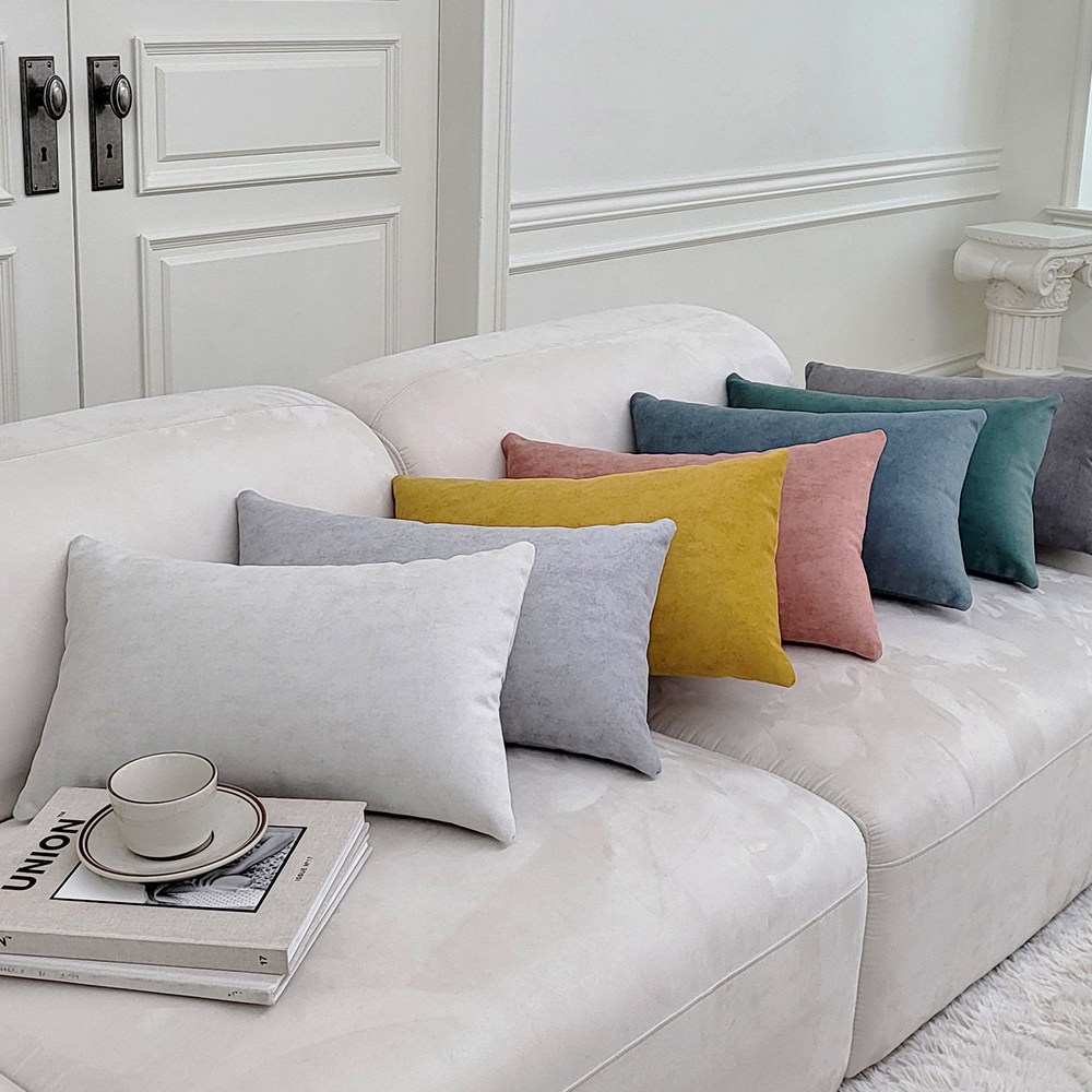 부드러운 촉감 북유럽 패브릭 쇼파 쿠션 감성 인테리어 카페 정사각 직사각 (솜포함), 01정사각_오션 28,700원