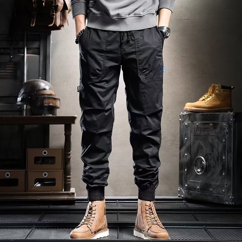 남자 지퍼장식 슬림핏 카고 조거 팬츠 오토바이바지 전술복 바지 계절통용 4컬러 24,880원