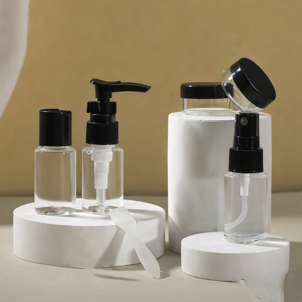 리브온 여행용 화장품 소분 공병 세트 디스펜서 파우치, 1개, 블랙 3,990원