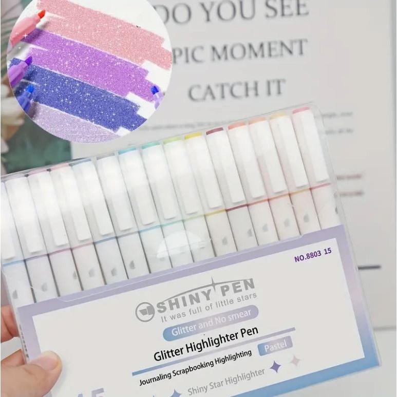 샤이니 글리터 형광펜 세트, 혼합 15pcs 15,800원