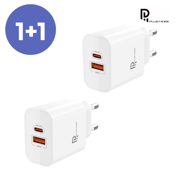 [1+1] USB A타입 C타입 충전기 핸드폰 고속충전기 35W PD 갤럭시 아이폰 충전기 2포트 동시충전, 1개, 화이트 12,800원