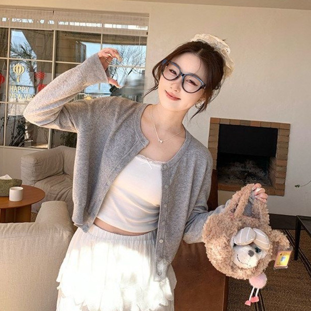 녕동 여성 카디건 스웨터 고급 루즈핏 무지 캐주얼 이너 봄가을 숏니트 코트 26,600원