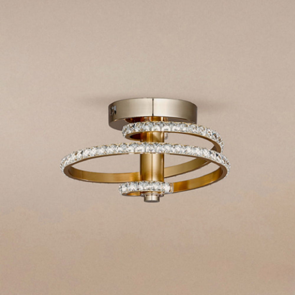 크리스탈 곡선형 LED 센서등 직부등 24W 6500K 고급 인테리어 조명 거실 침실 현관 천장 화이트 골드 조명등 129,000원