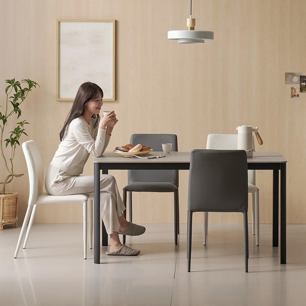 (한샘몰pick) 보니애 나폴리 포세린 세라믹 식탁세트 4인용 1400 (벤치형/체어형 선택) 286,100원